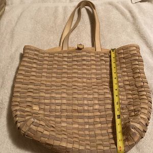 Free People “Ren” Basket Weave woven leather oversized bag